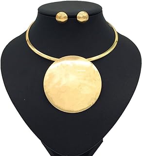 Gold Barode African Choker Necklace Set with Ball Clasp, Statement Gothic Design for Women and Girls