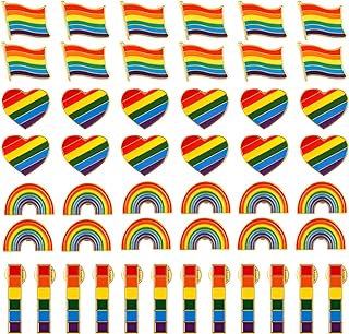 Handmade Pride Rainbow Brooch with Butterfly Clasp for Men and Women, Alloy, 48 Piece Set for Clothes, Bags, Christmas Gift