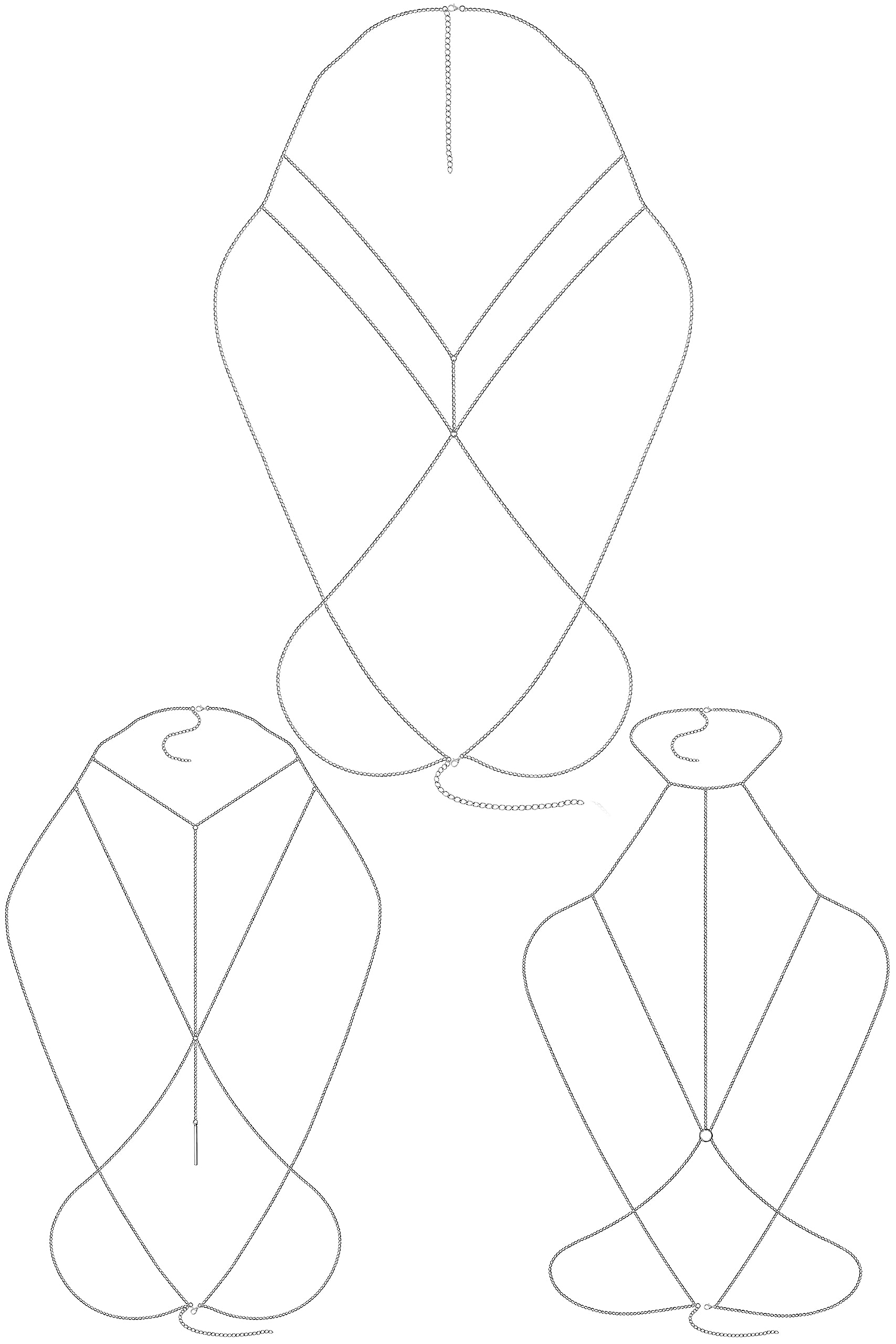 Waterproof Body Chains For Women, 18K Gold Filled, 925 Silver Filled Stainless Steel Base, Non Tarnishing Hypoallergenic Body Chains, Double Layered Body Chain Plunge V, Adjustable Body Jewelry For Women Sexy Chain Bra, Body Necklace, Waist Chain, Belly Chain, Chain Bikini, Chain Bralette, Summer Bikini Jewelry