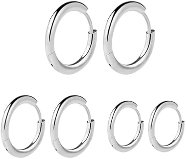 JRosoyier Women's 18K Gold Plated Small Huggie Hoop Earrings - 3 Pair Set with Hoop Back Finding & Goldstone Gem-type, Suitable for Sensitive Ears and Cartilage Piercings