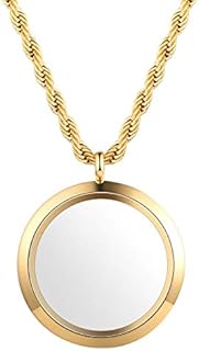 Mesinya Memorial Keepsake Floating Charm Toughened Glass Locket Pendant Necklace With Chain