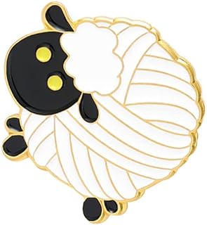 Pin Clasp Wool Sheep & More Crochet Brooches, Alloy Metal with Enamel Finish for Craft Enthusiasts in Fun Designs like Ice Cream & Planet
