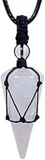 EDEN'S CALL Healing Crystal Point Pendant Necklace for Men and Women Adjustable Hexagonal Pointed Pendant Pendulum