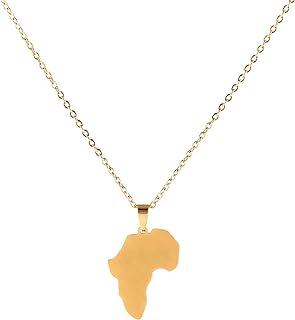 Woman Africa Map Pendant Necklace