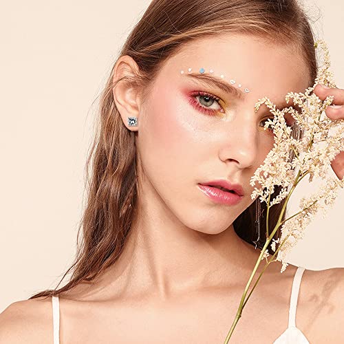 0.6-4ct Princess Moissanite Earrings, D Color VVS1 Clarity Lab Created Diamond 18K White Yellow Rose Gold Vermeil S925 Sterling Silver Moissanite Screw Back Earrings Valentine's Day Gifts