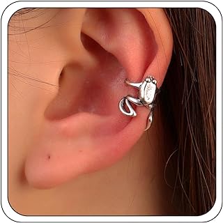 Charming Frog Ear Cuff for Women, Non Pierced Zinc Push Back Statement Earrings, Silver Clip On Vintage Animal Design - Ideal Jewelry Gift for Teens