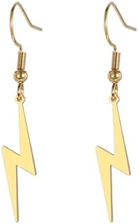 Lightning Bolt Dangle Earrings Thunder Minimalist Pendant Thunderbolt Drop Earrings Punk Style Unisex Jewelry Charm Inspirational Gift