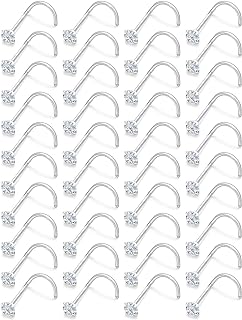 18G 20G 22G Surgical Steel Cubic Zirconia Nose Rings Studs for Women Men Nose Piercing Jewelry Top Diamond 1.5mm 2mm