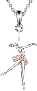 Sterling Silver Tiger Rider Ballerina Pendant Necklace for Women - Elegant Dance-Inspired Design Jewelry for Daughters, Mothers