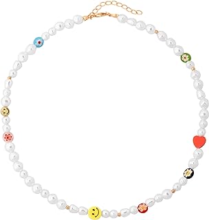 Sacina Colorful Beaded Choker Necklace, Pearl Necklace, Summer Necklace, Beach Necklace, Y2k Necklace, Christmas Jewelry Gift for Women