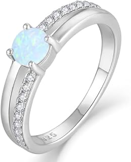 YL Solitaire Wedding Rings for Women 925 Sterling Silver Cubic Zirconia Statement Rings for Anniversary Engagement