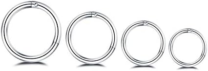 4Pcs Surgical Stainless Steel Gold 16G Sleeper Cartilage Tiny Hoop Earrings Septum Hinged Clicker Nose Ring Helix Tragus Piercings 6mm 8mm 10mm 12mm Set