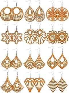 Ethnic African Wooden Dangle Earrings with Alloy Details for Women, Unique Bohemian Lightweight Design