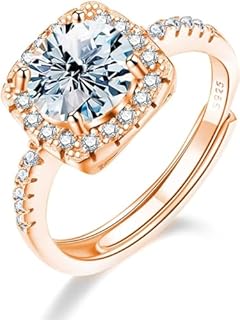 Adjustable 1-3 Carat D Color Moissanite Engagement Rings in 925 Sterling Silver for Women, White/ Gold Designs, with Certificate from China