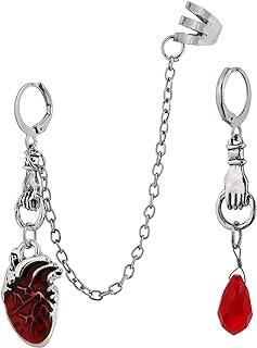 Stainless Steel French Wire Sacina Goth Bat Clip-On Earrings for Women - Gothic Zinc Alloy Earrings, Halloween Jewelry Accessory, No Gemstone