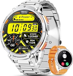 ESROVER スポーツスマートウォッチ 通話機能付き 1.85インチHD画面、730mAhバッテリー、IP68防水。メンズ向けハイキングに最適