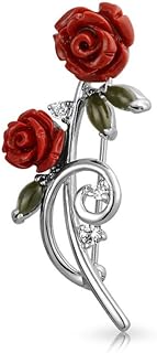 Elegant Rhodium-Plated Brass Cowboy Brooch with Pin-Stem-With-Safety Clasp, embellished with Cubic-Zirconia and Colorful Flower Bouquet design