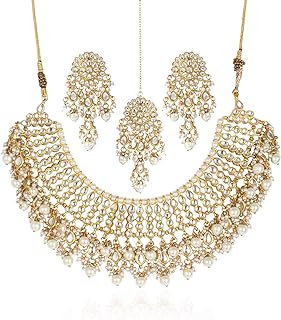 22K Goldplated Kundan Necklace Set For Women