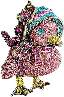 Pin-clasp Vintage Duck Brooch with Cubic Zirconia Accents for Women & Teen Girls - Cute Crystal Cartoon Design Accessory