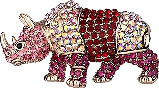 EVER FAITH Women's Panther Shaped Brooch, Adorned with Austrian Crystals, Pin Clasp Type, Elegant Rhinoceros Design