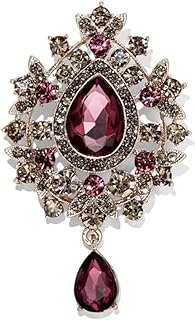 Vintage Teardrop Emerald Green Rhinestones Flower Brooches Pins Delicate Sparkly Crystal Flowers Tassel Dangle Drop Brooch Classic for Wedding Party Dance Banquet for Women Ladies Dainty Elegant Beautiful Lapel Pins Dress Suit Shirt Ceremony Clothes Accessories Daily Jewelry Mother's Day Valentine's Day Decor Christmas Birthday Gifts Her Mom Wife