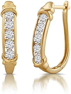 Stunning 1.5CT Round-Cut Lab-Created Diamond, Clip-On Design, Hoop Earrings in Sterling Silver with 14K White Gold Plating