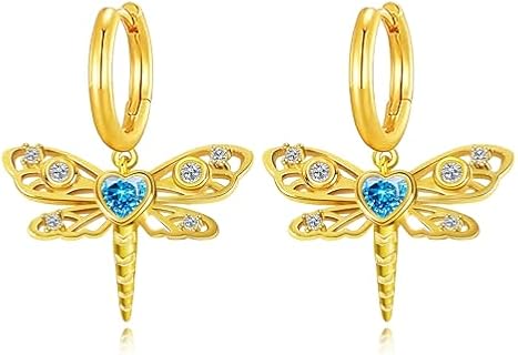 Women's Milakoo S925 Sterling Silver Dragon Hoop Earrings with Intricate Dragonfly Design - Lightweight and Durable