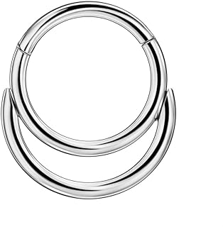 Versatile & Sleek FANSING 316L Surgical Steel Moon Piercing Rings, Perfect for Septum & Daith Piercings, Men & Women, Nickel-Free Surface, No Gemstone