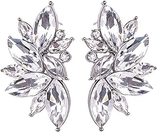 80s Funky Punk Rock Spiky Starburst Angel Wings Oversized Colorful Stones Studded Candy Cluster Women Statement Stud Earrings