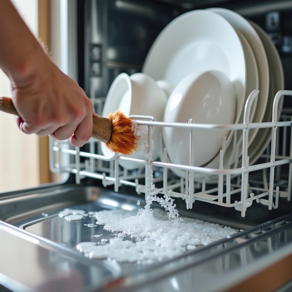 cleaning a dishwasher drain