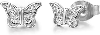 Elegant Hypoallergenic Titanium Tiny Butterfly Stud Earrings with Push-back, Ideal for Sensitive Ears, 13mm x 8mm