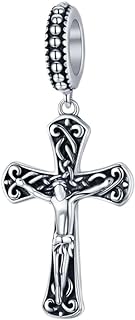 BEEUVIP Family Animal Cross Charm 925 Sterling Silver Openwork Bead for Charm Bracelets and Necklaces with 5A Cubic Zirconia, Birthday Mothers Day Jewelry Gifts Women Girls