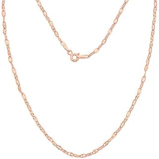 PORI JEWELERS 14K Gold 2mm Twisted Mariner/Marina Link Chain Necklace- Choose Your Color - 16"-24"