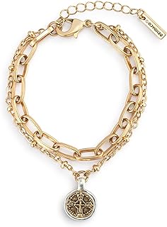 DEMDACO Prayer Layer Gold Tone One Size Brass and Iron Metal Charm Bracelet