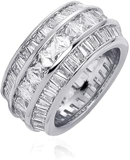 TOPGRILLZ Diamond Wedding Rings For Men 5A+ Cubic Zirconia 14K Gold Silver Promise Engagement Wedding Band Pinky Rings For Men