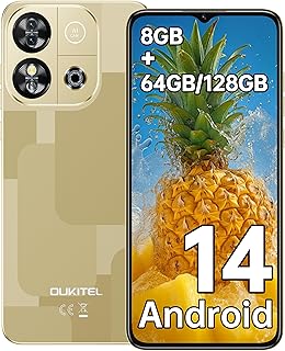 OUKITEL C57S Android 14 Smartphone ohne Vertrag mit 8GB RAM und 128GB Speicher, 6,52 Zoll HD+ Display, 13MP Kamera und 4500mAh Akku. Ideal für alle Handynutzer