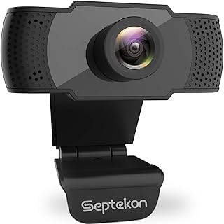 Septekon 1080P HD Webcam with Built-In Stereo Microphone, 2.7-Inch Screen, USB Connectivity, Ideal for Video Calling, Conferencing, and Gaming for Both Laptop/Desktop/Mac/TV