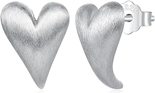 Sterling Silver Heart Stud Earrings with Push Back Design for Women and Girls - Hypoallergenic Thanksgiving Gifts