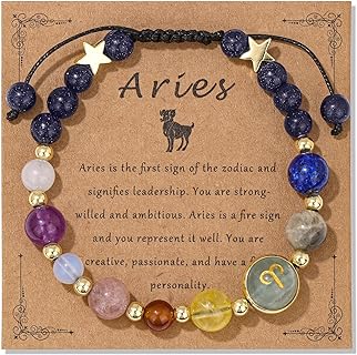 Comfortable Wear Zodiac Healing Crystal Stone Bracelets for Women and Men, Reflecting 12 Constellations, No Gemstone, Perfect Spiritual Birthday Gift
