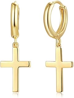 Rainbow Hoop Earrings with Cubic Zirconia for Women, Clutchless 14K Gold Plated, Valloey Rover Italian Brass Evil Eye Design