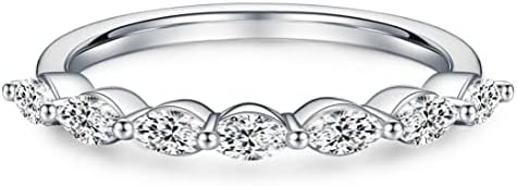 MOOSEA Marquise Moissanite Engagement Ring with Integrated Gemstone, Gold & Rose Gold Material in Platinum Plated Silver Design