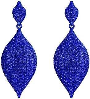 EVER FAITH Women's Bridal Wedding Jewelry Austrian Crystal Rhombus Leaf Drop Pierced Dangle Earrings