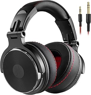 OneOdio 3m Kopfhörer mit Hi-Res Sound und 50mm Treiber, Dynamic Bass und Große Ohrmuscheln, mit Kabel inklusive 3,5mm und 6,35mm Klinke, geeignet für PC, Handy und Podcast