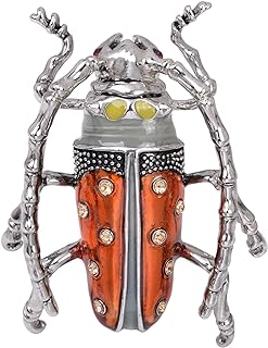 OBONNIE Vintage Scarab Beetle Brooch with Pin Clasp & Gold-Plated Alloy, Rhinestone Crystal Design