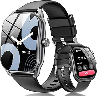 スマートウォッチ メンズ レディース用、小さいサイズで300mAhバッテリーとBluetooth通話機能搭載。IP68防水で100種類の運動モード対応。