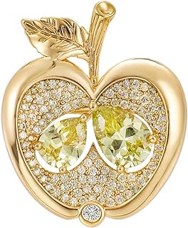 Cute Golden Apple Fruit Brooch Pins Jewelry For Women Girl'S Fashion, School Teacher Student Appreciation Award Gift Corsage Pin