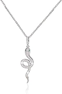 Gold Snake Zircon Necklace,Silver Snake Pendant Necklace,Layered Snake Necklace,Punk Animal Serpent Necklace Fashion Wedding High Jewelry Party Gifts for Women Teen Girls Mother Friends