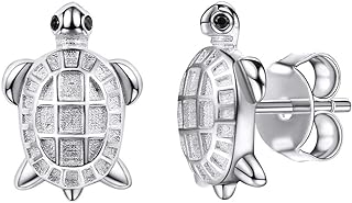 Sterling Silver Cubic Zirconia Animal Stud Earrings with Screw & Push Back - Choice of Pig, Panda, Dog, Cat Designs - Perfect Gift for Animal Lovers