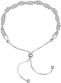 LeCalla's Adjustable 925 Sterling Silver Bolo Bracelet with Box Chain for Women: Experience Serene Charm and Elegance