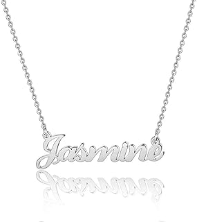 Hidepoo Personalized Name Pendant Necklace with Cable Chain - Custom Stainless Steel Jewelry for Women Girls - Unique Letter Design